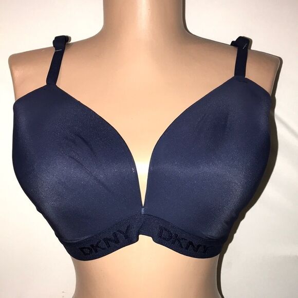 DKNY Women's Full Coverage Underwire Molded Cup Athletic Blue T-Shirt Bra Sz 36D - Picture 1 of 6